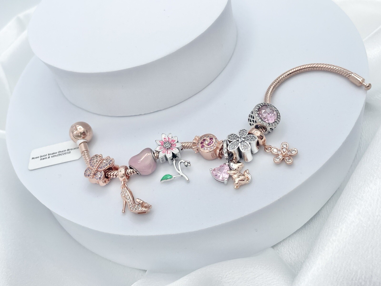 Linx Rose Gold Charm Bracelet with Christmas Themed Charms