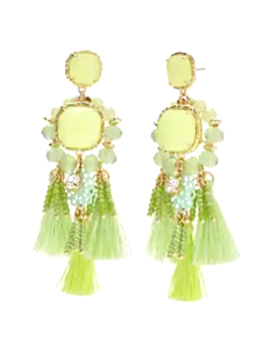 NWT LILLY PULITZER WATERSIDE EARRINGS *PISTACHIO GREEN* STATEMENT EARRINGS