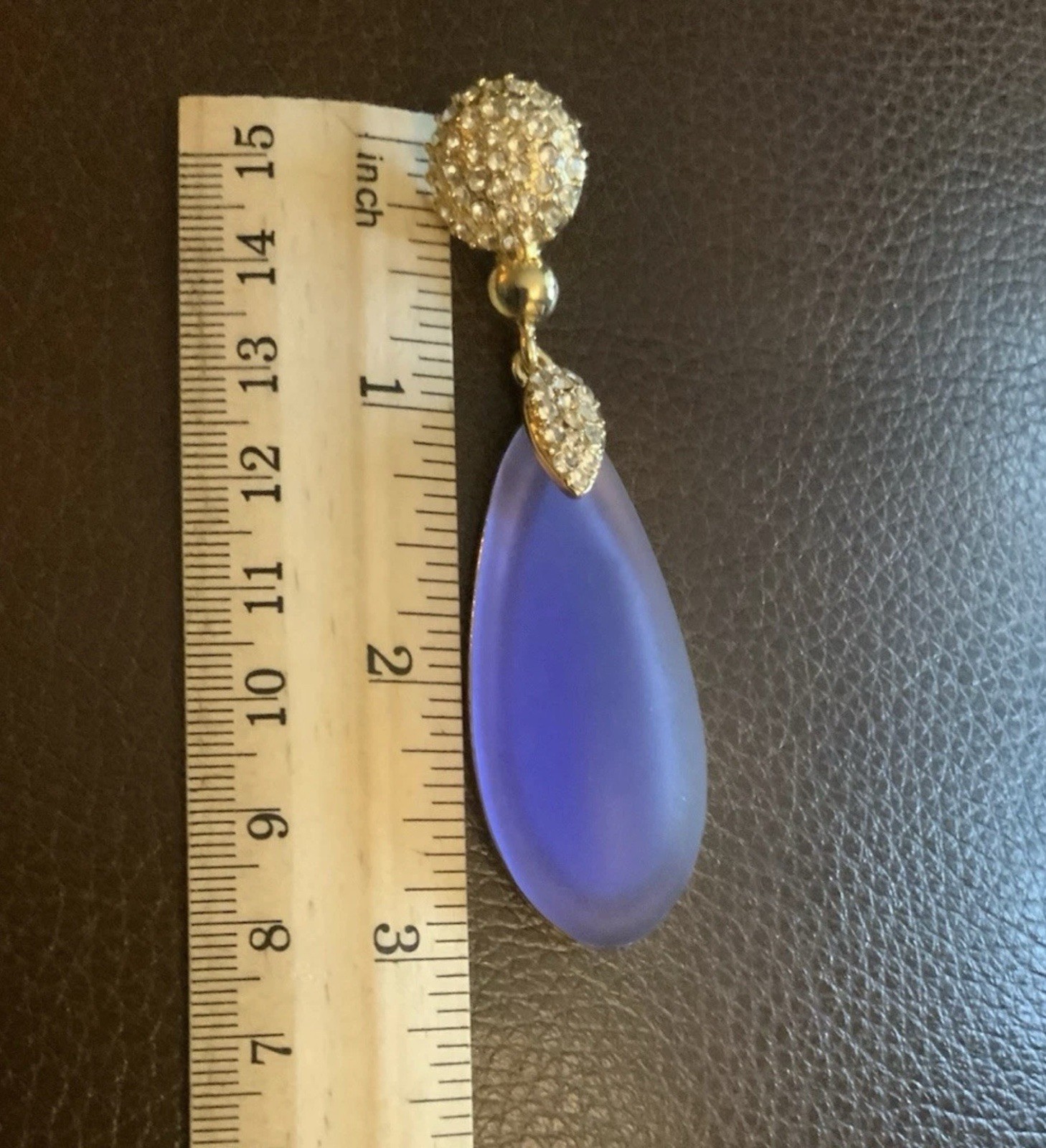 Art Deco Lucite Solanales Earrings Museum Gold VTG Court Boho Crystal Teardrop