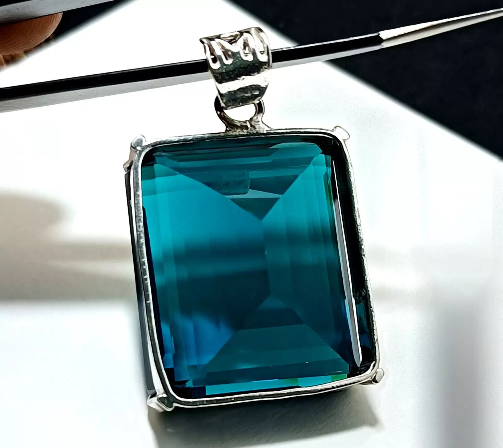 London Blue Topaz Pendant 925 Sterling Silver Pendant Gemstone Jewelry 138.20 Ct