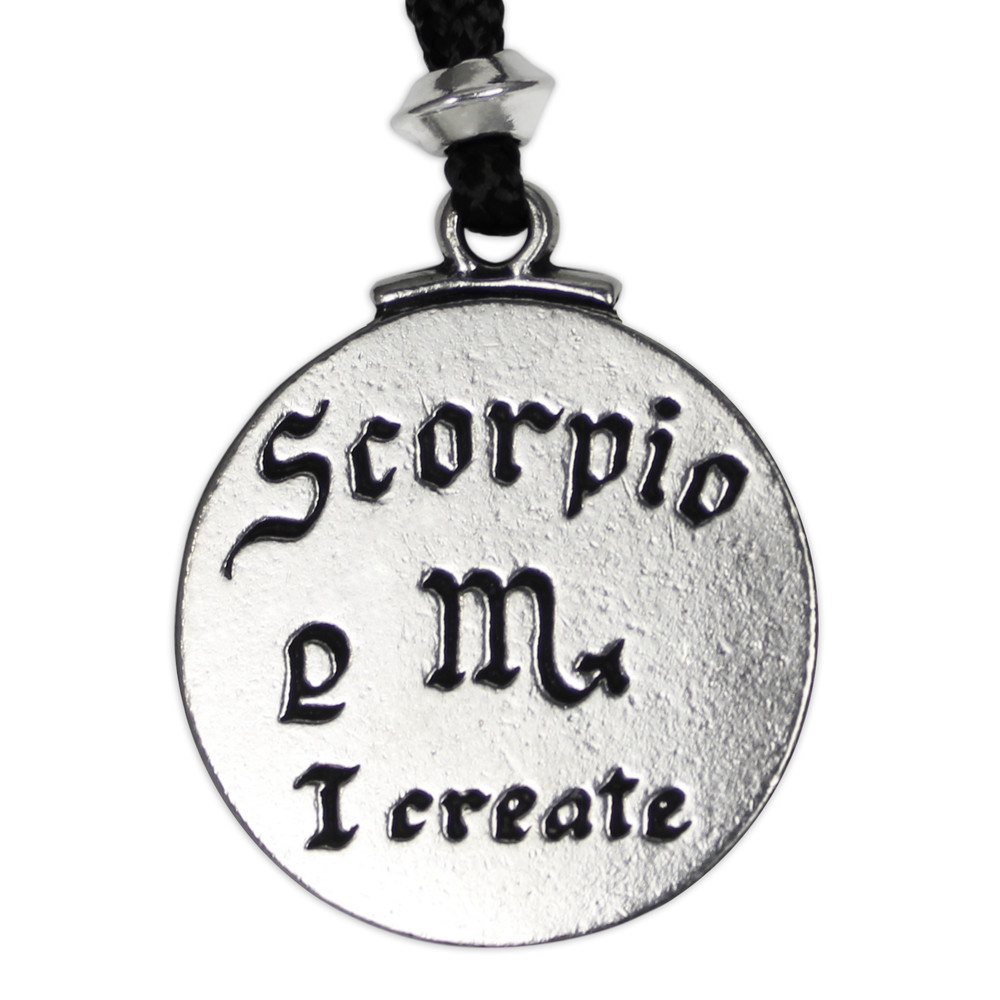 Scorpio Zodiac Pendant Astrology Necklace Horoscope Jewelry Pewter Talisman
