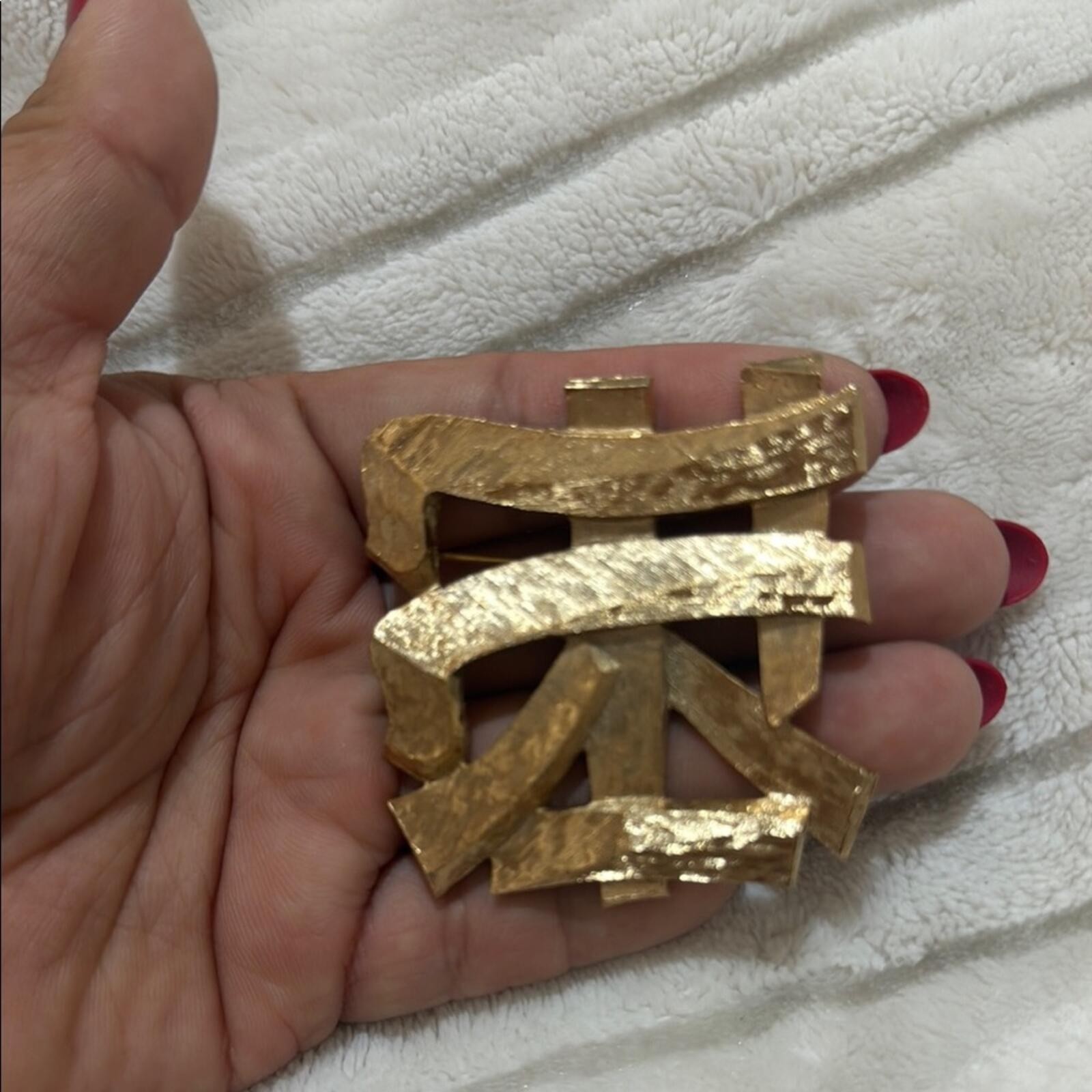 Napier Textured Gold Brooch