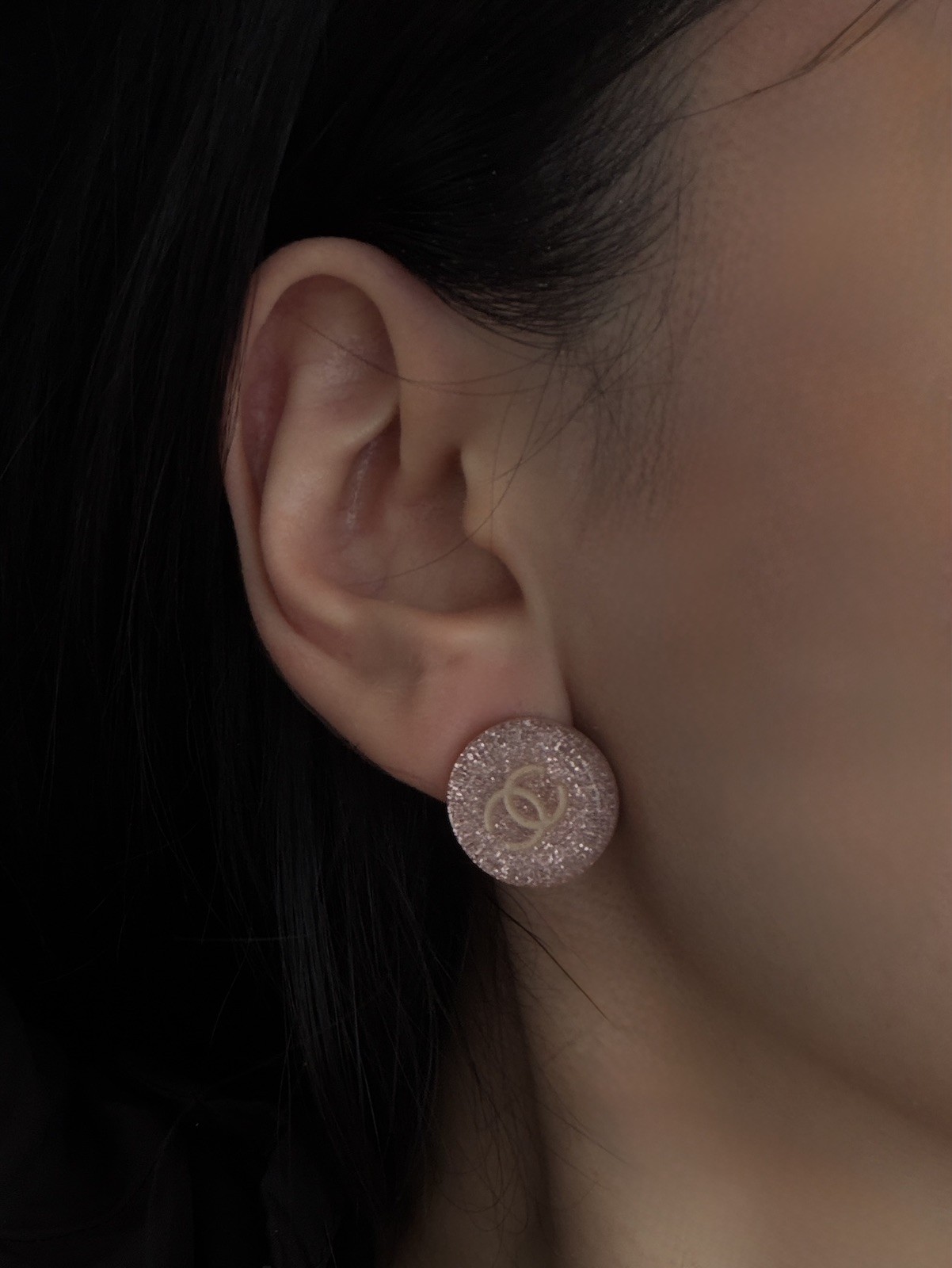 AUTHENTIC Chanel – Rosé Halo Clip-On Earrings-ANC Vintage