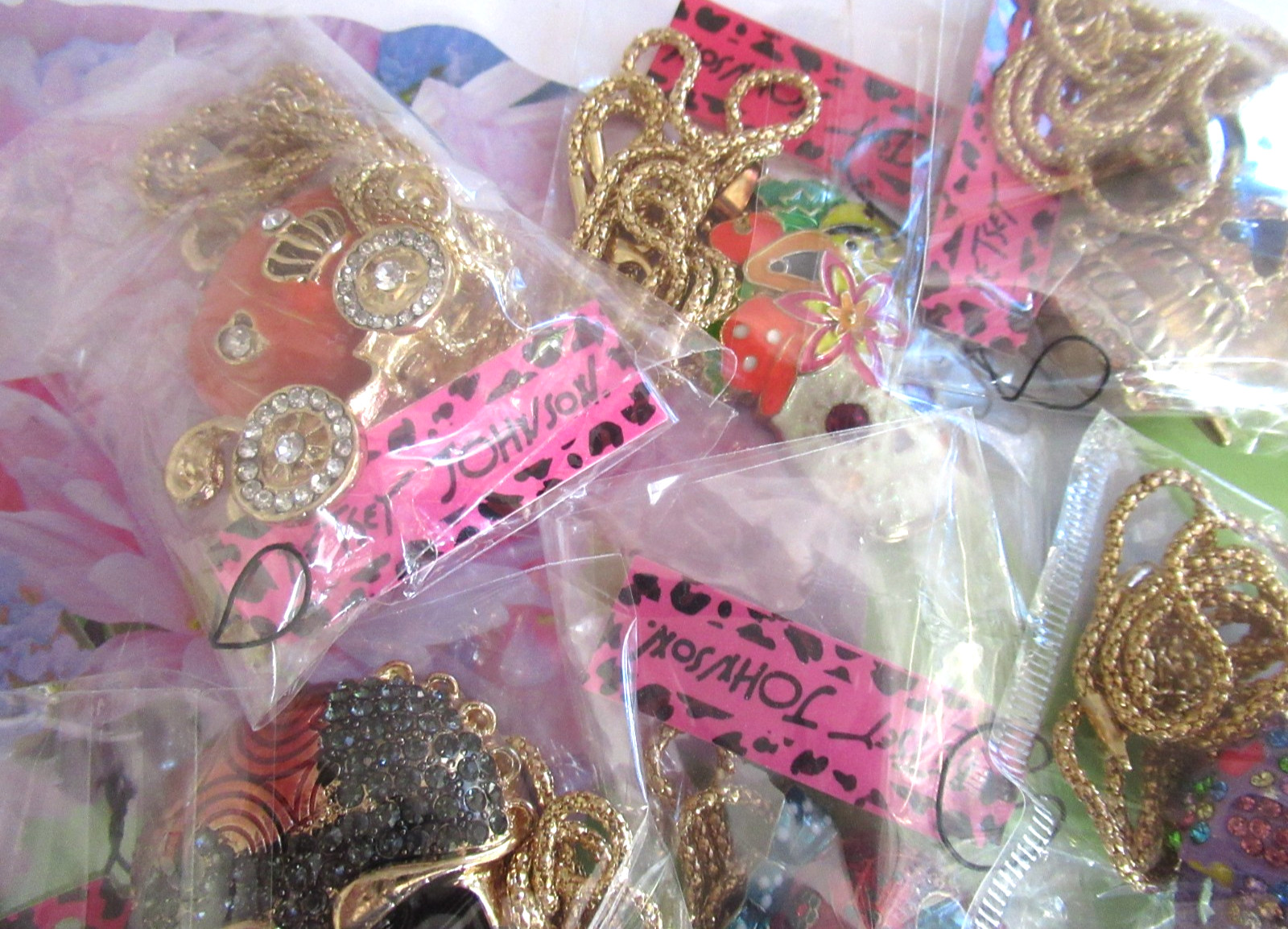 BETSEY JOHNSON Rhinestone Novelty Pendant Necklaces Halloween lot of 10 pcs NWT