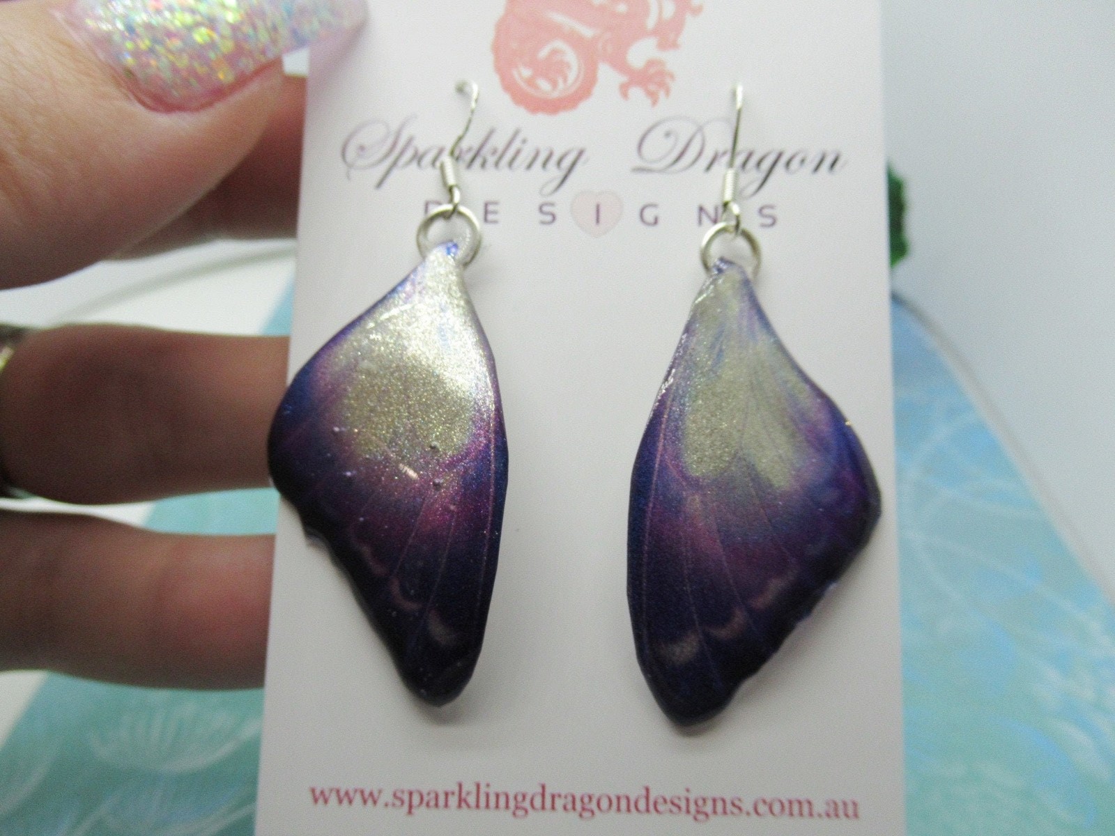 Butterfly Earrings Mystic Midnight – Fairy Jewellery Fun Gift for her, Fairy