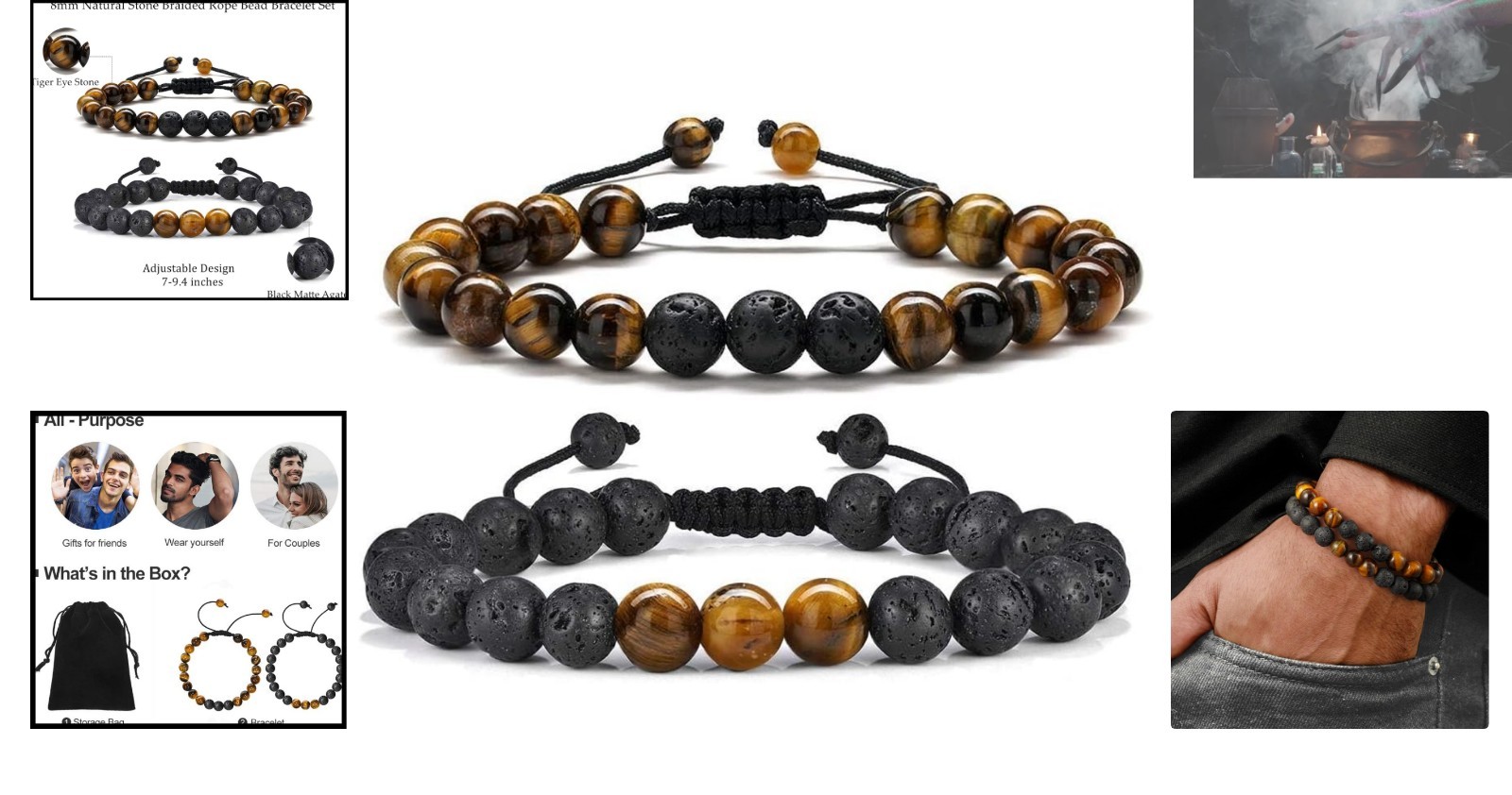 Luxury 8mm Tiger Eye & Lava Rock Bracelets – Thoughtful Gifts for Any Occasion