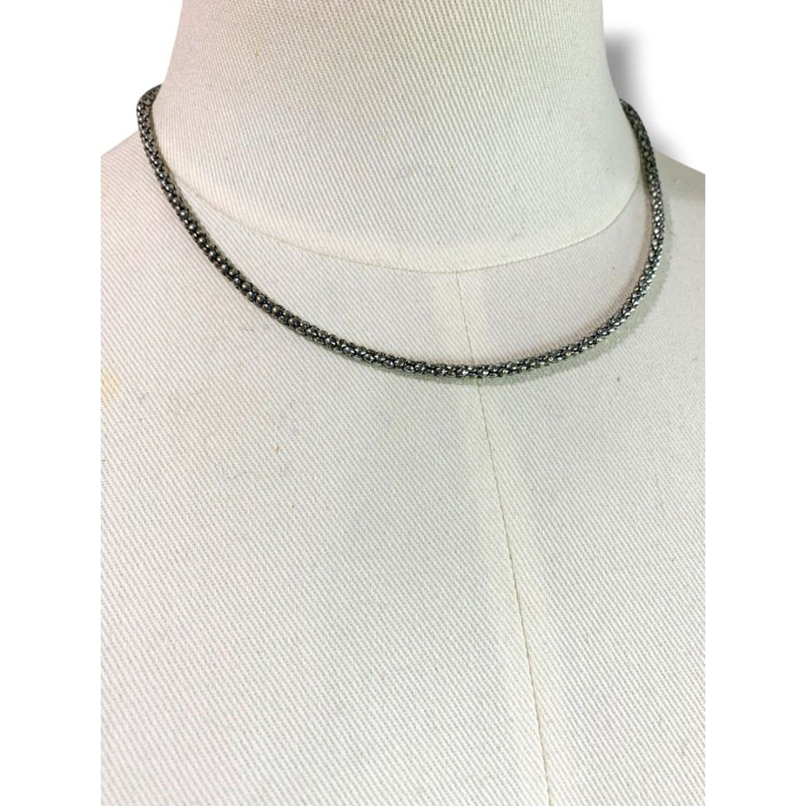 Silvertone Chain Necklace Round 17″ + 2.5″ Extender Lobster Clasp