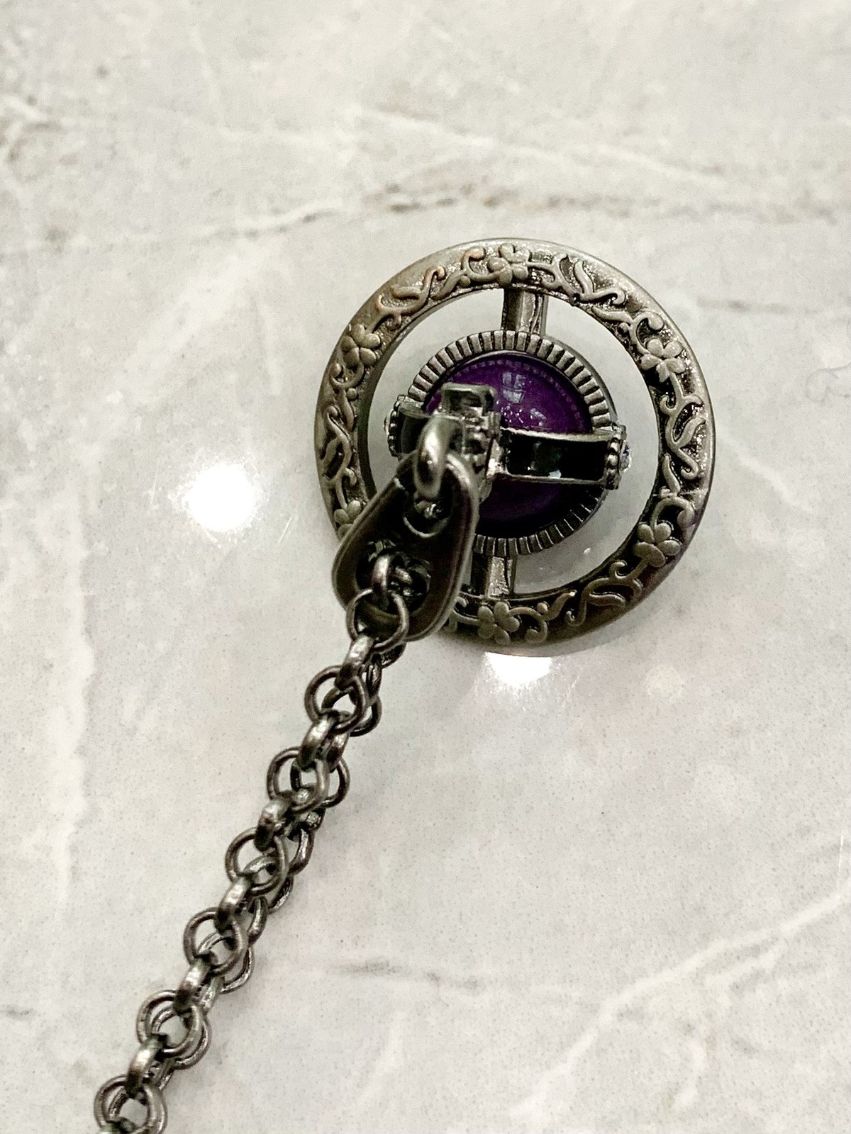 Vivienne Westwood Necklace Ornamental Small Orb Purple Gunmetal