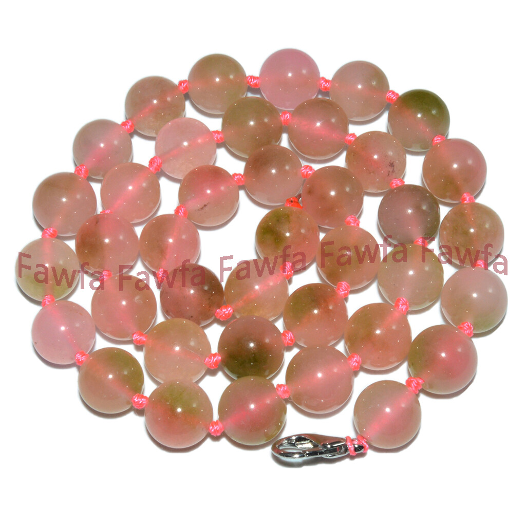 8/10/12/14mm Pink Green Multicolor Jade Round Gems Beads Necklace Bracelet Set