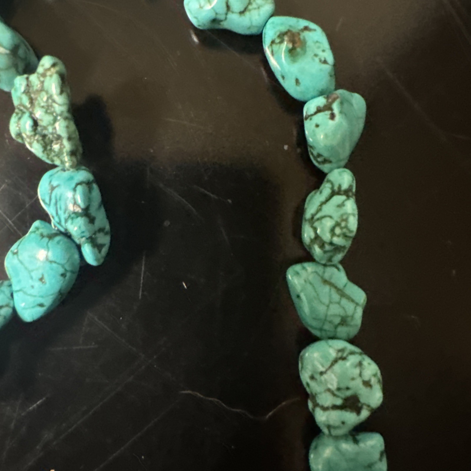 Block Turquoise Tie Back Necklace