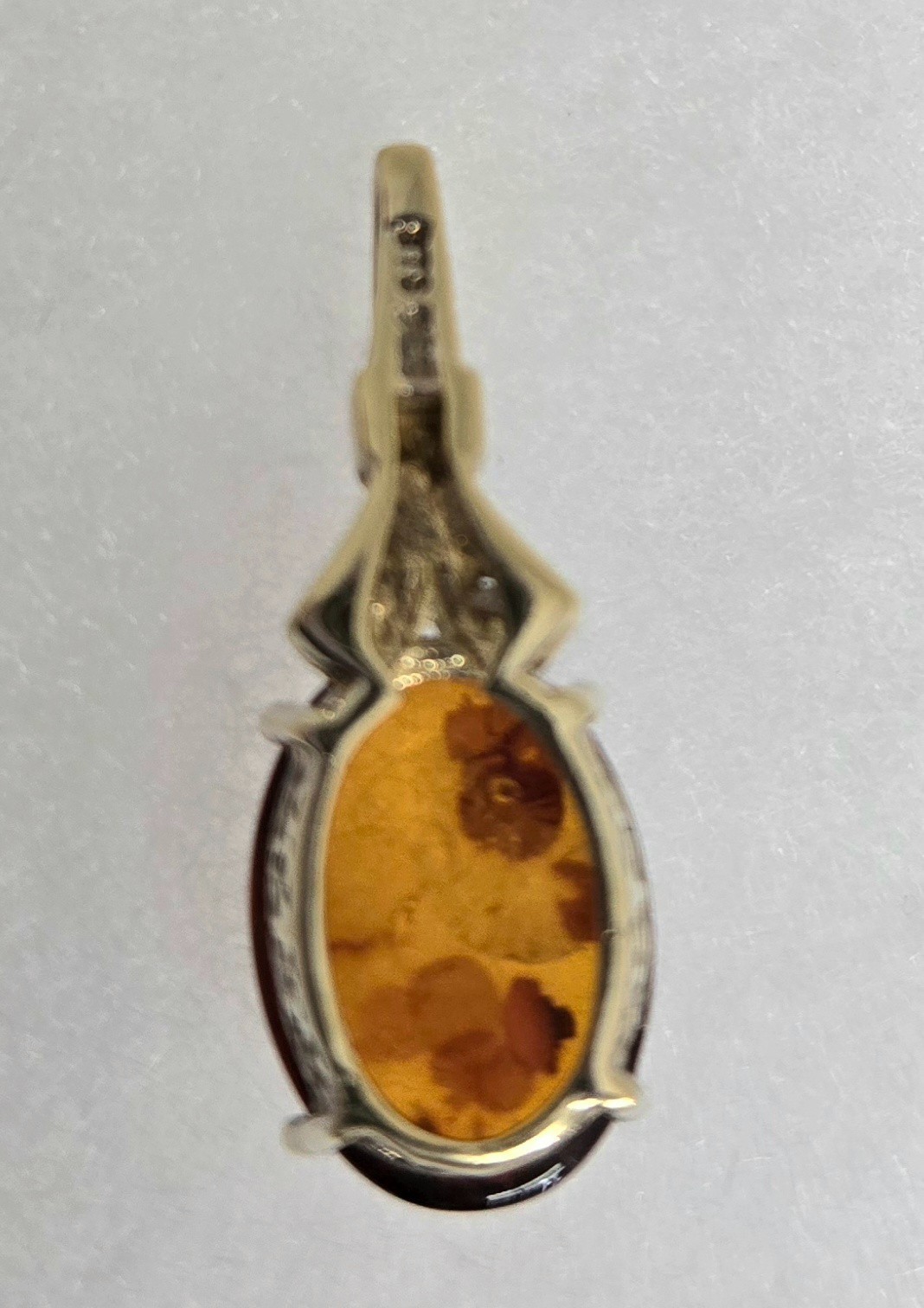AMBER Gold Plated Sterling 925 Pendant New Without Tags Necklace Chain