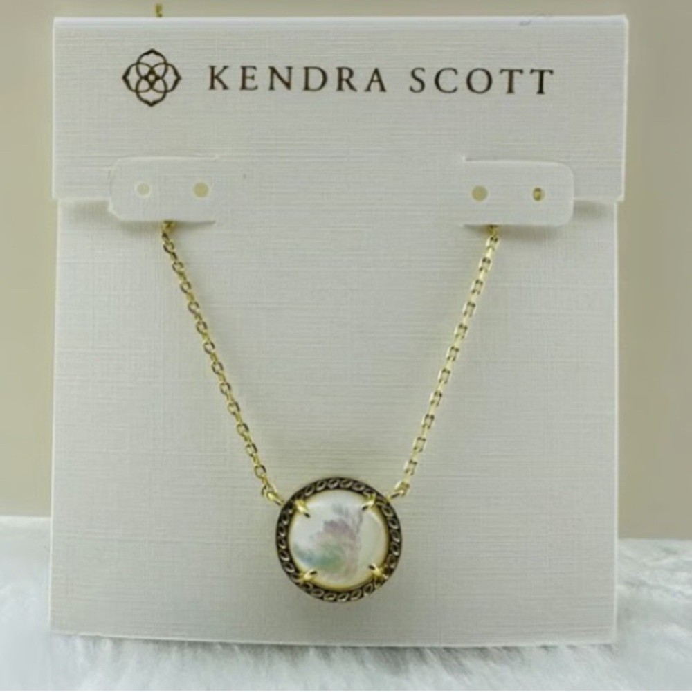 Kendra Scott Gold Necklace Soccer Ball Charm Pendant Adjustable Chain