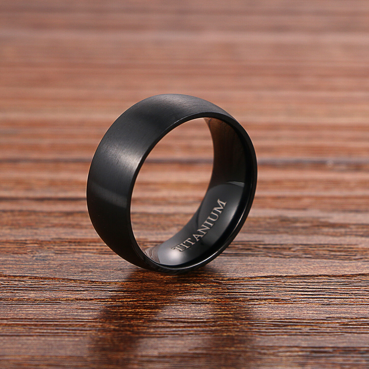 8MM Black Titanium Ring Brushed Matte Finish Comfort Fit Wedding Band Size 6-14