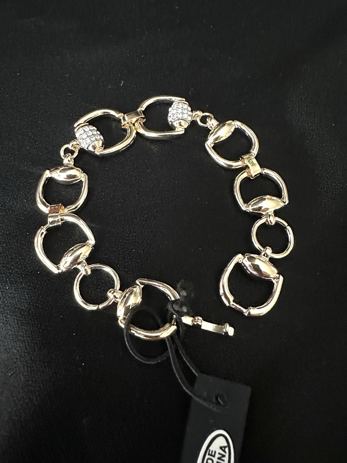 Noir link Bacelet/ Crystal Pave/ Horseshoe