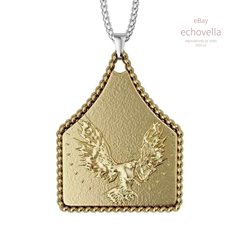 Antique Western Cross Cow Tag Necklace Golden Rope Edge Initial Letter Jewelry