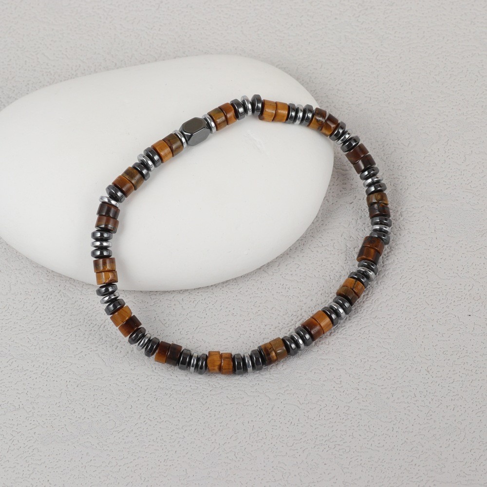 Tiger Eye Hematite Beads Healing Protection Strength Luck Men’S Bracelet