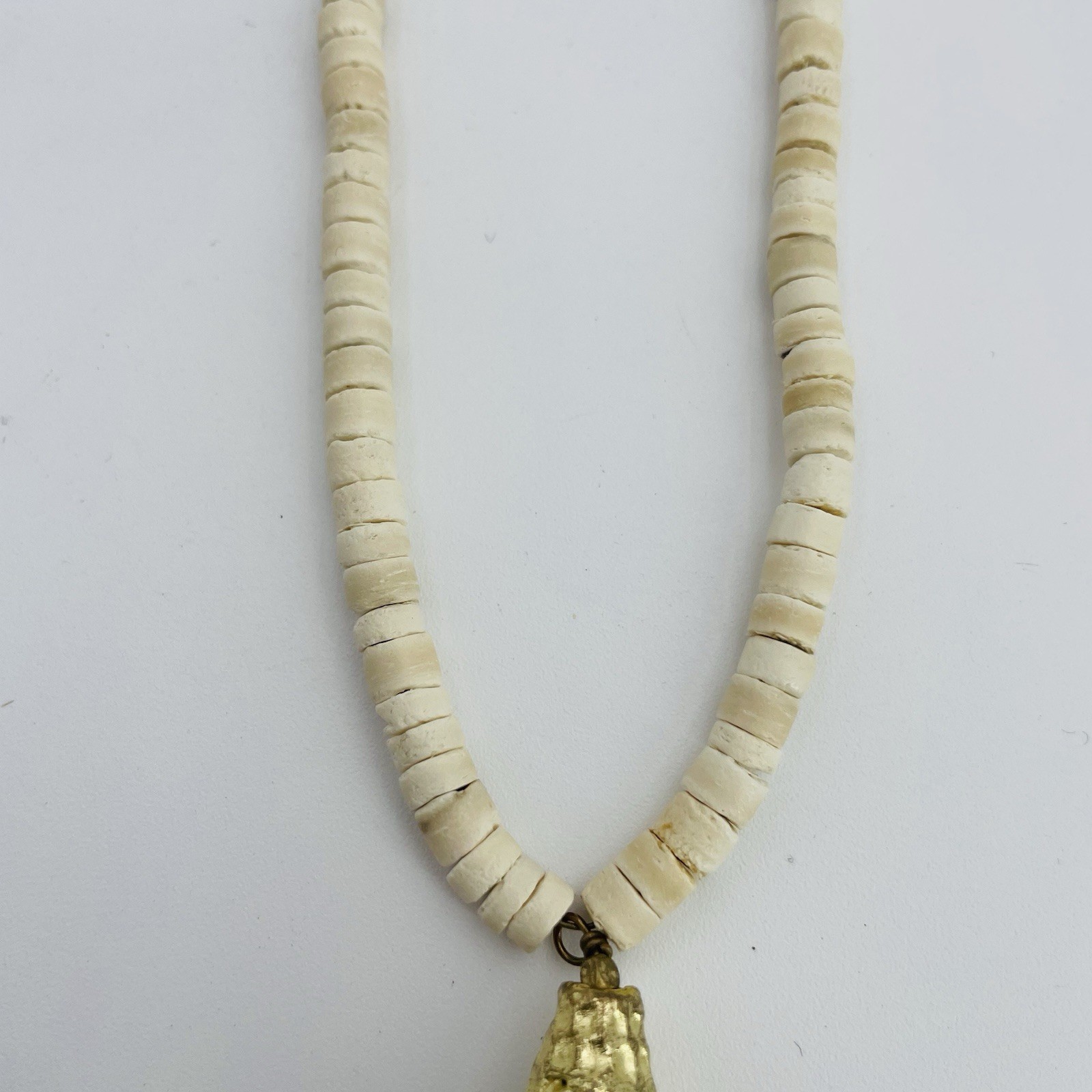 Ink + Alloy Long Boho Wood Beaded Necklace With Red Tassel 23”