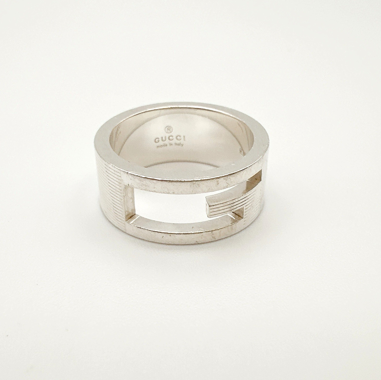 GUCCI Branded G Ring Silver SV 925 Size Marked 11 Fits JP 10.5 US 5.75 EU 50.5