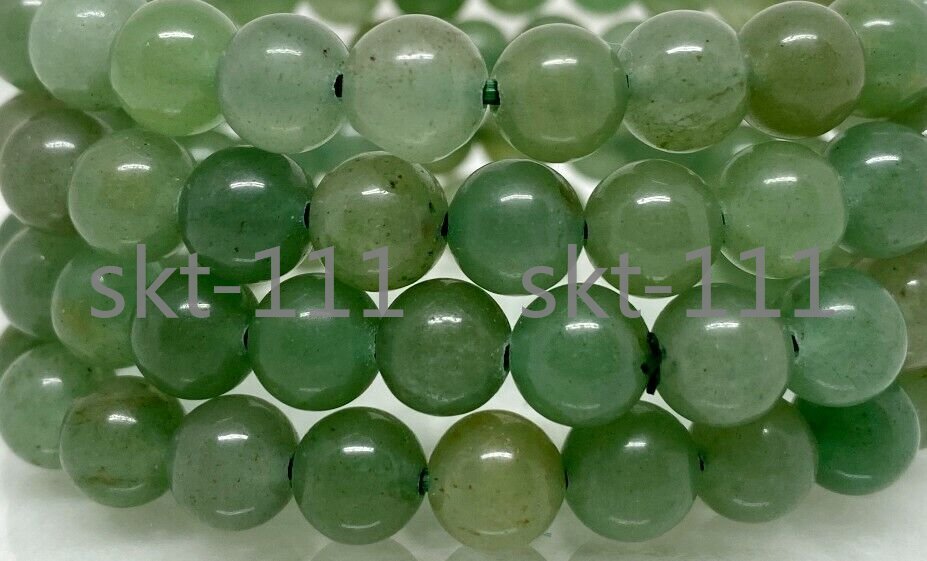 5pcs Green Aventurine Beaded Bracelet 6-10MM A Round Beaded Bracelet