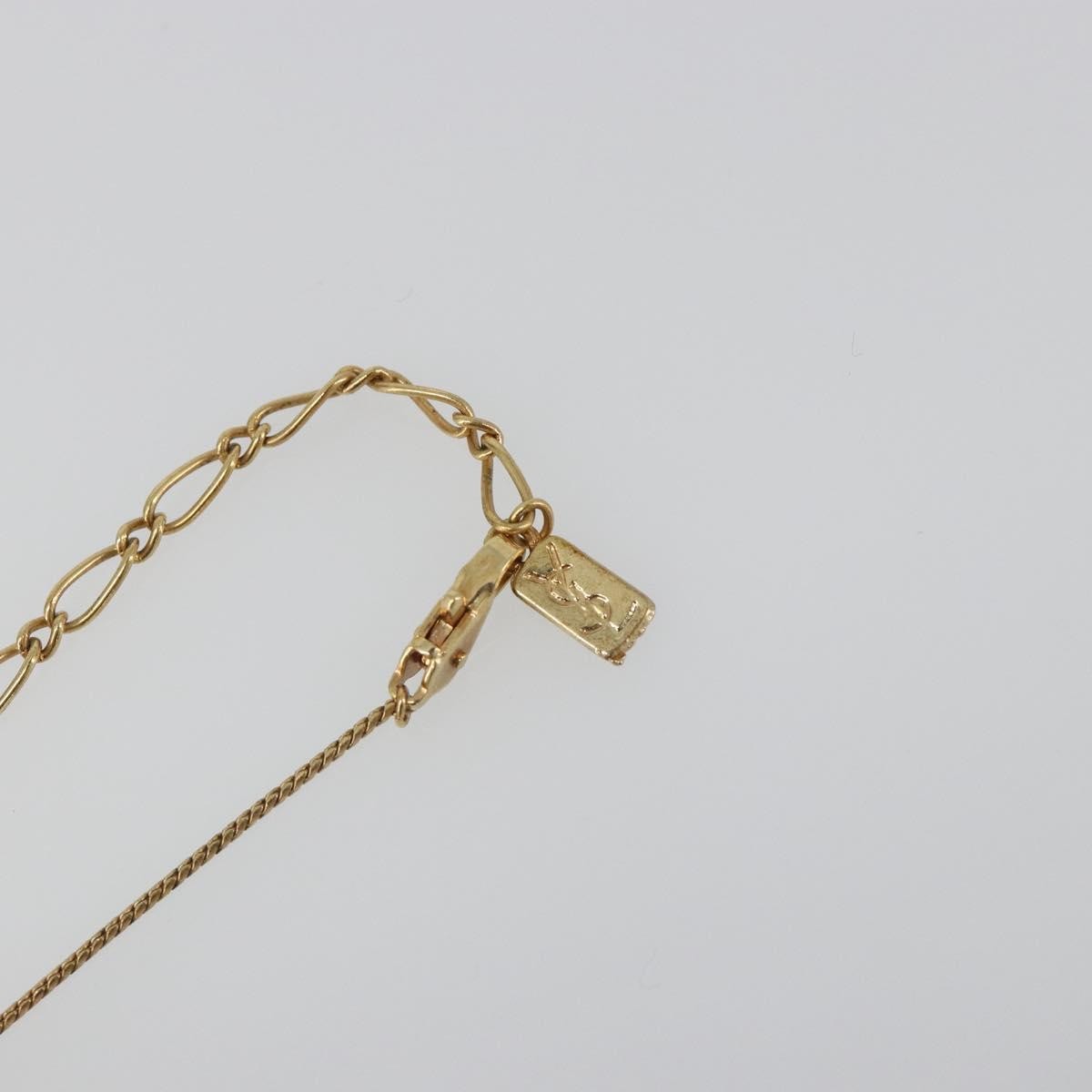 SAINT LAURENT Necklace metal Gold Tone Auth SW2370