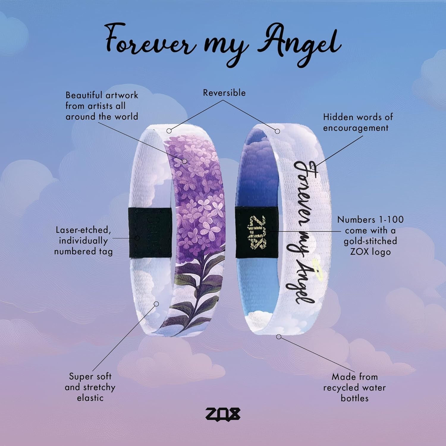 Forever My Angel – Inspirational Stretchy Bracelet for Positive Vibes & Kindness