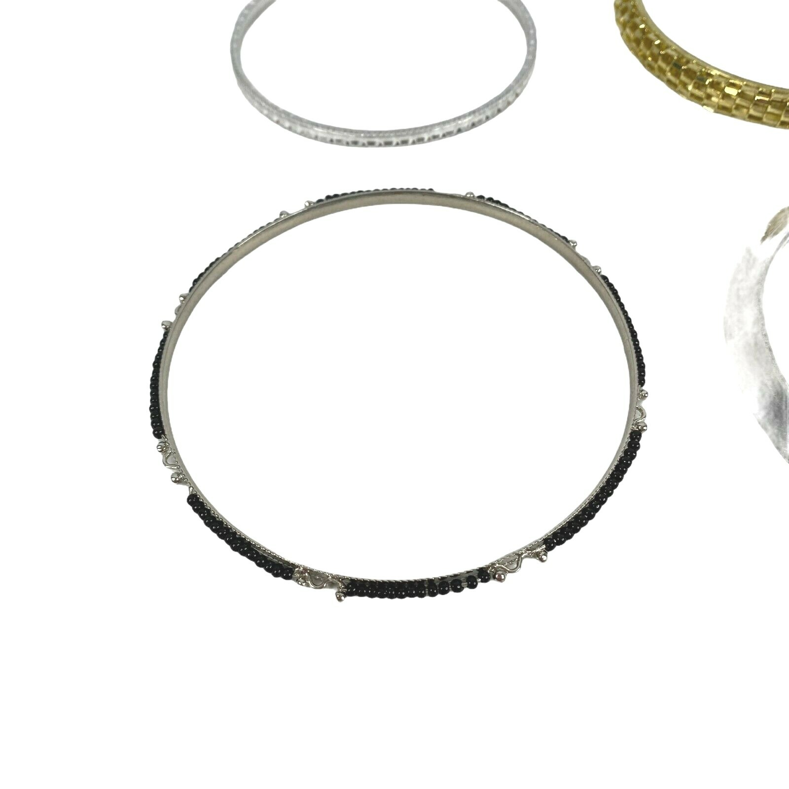 Lot of 6 Bangle Bracelets Slip On Metal Fashion Women Costume Bling Jewelry