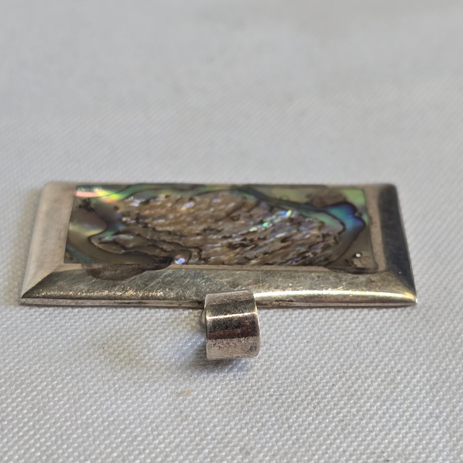 Sterling Silver Pendant 13.1g Fine Jewelry Abalone Look Charm *READ*