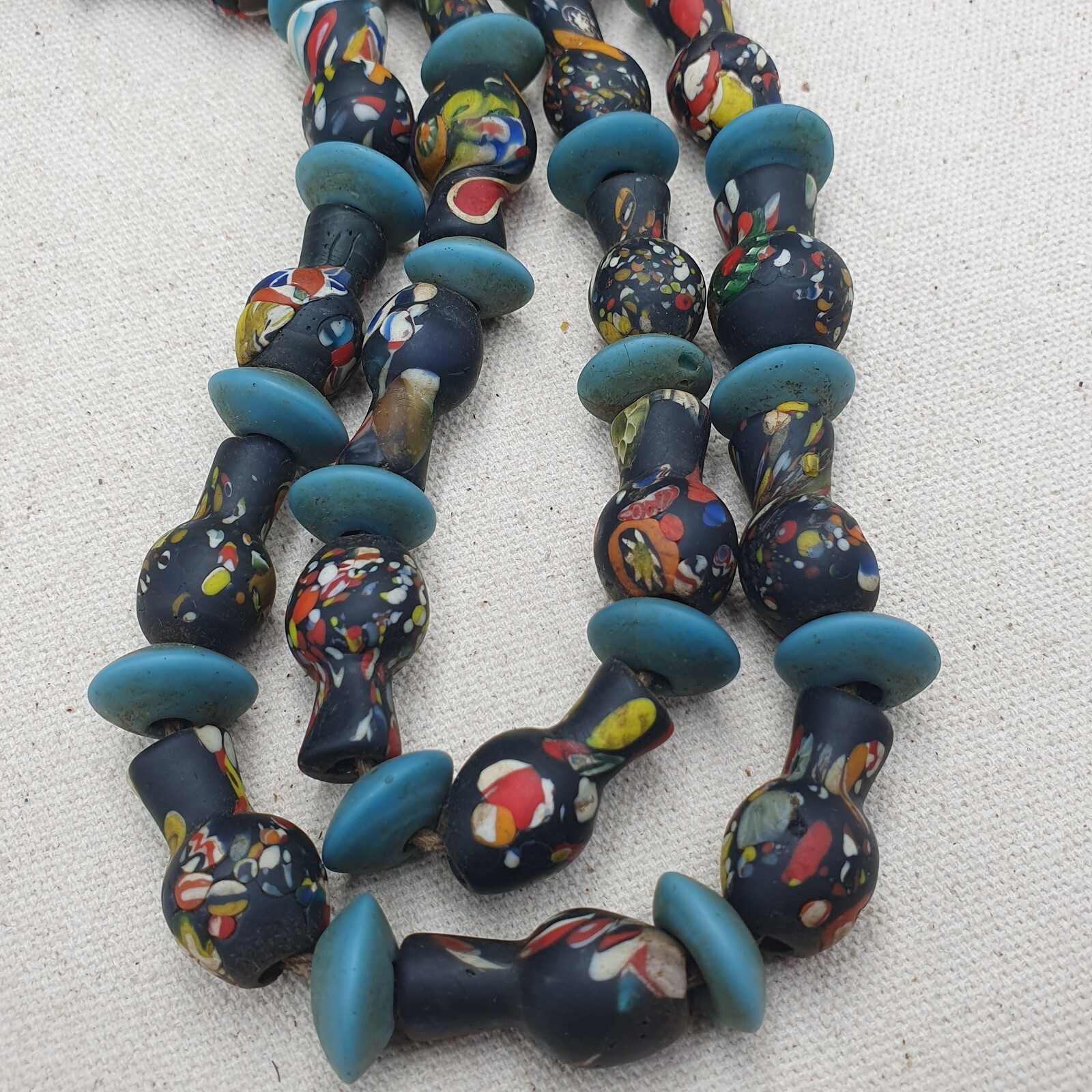 Vintage Venetian Style Gabri Bottle Vase Shape Glass beaded Necklace