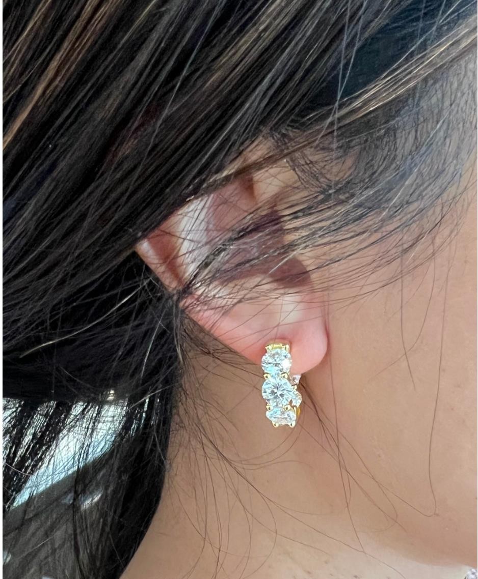 8.00 CTW Jumbo VVS1 Moissanite Hoop Earrings Huggies 20mm – 925 Silver