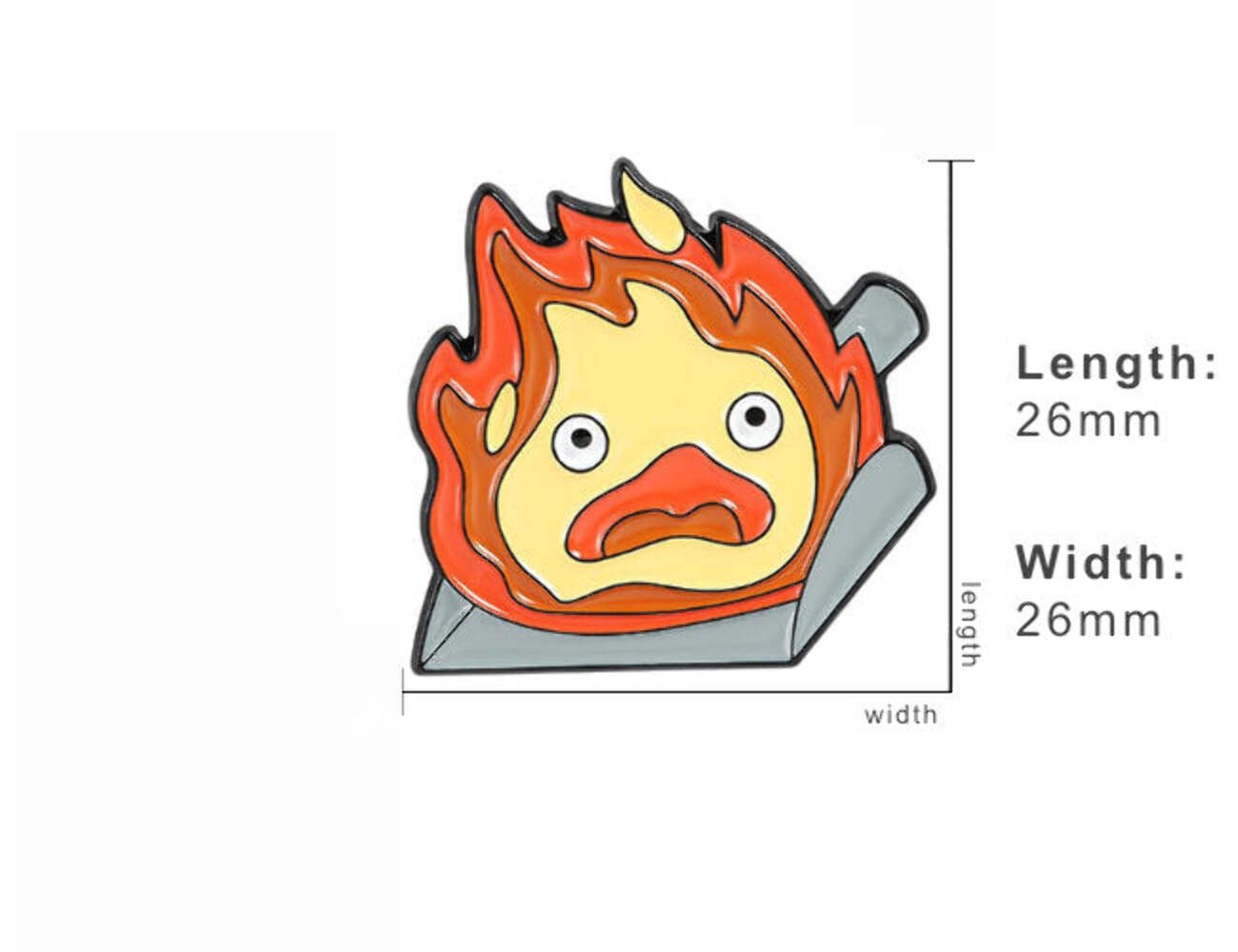 Howl’s Moving Castle Calcifer On Pan Enamel Pin for Jackets, Bags, or Hats