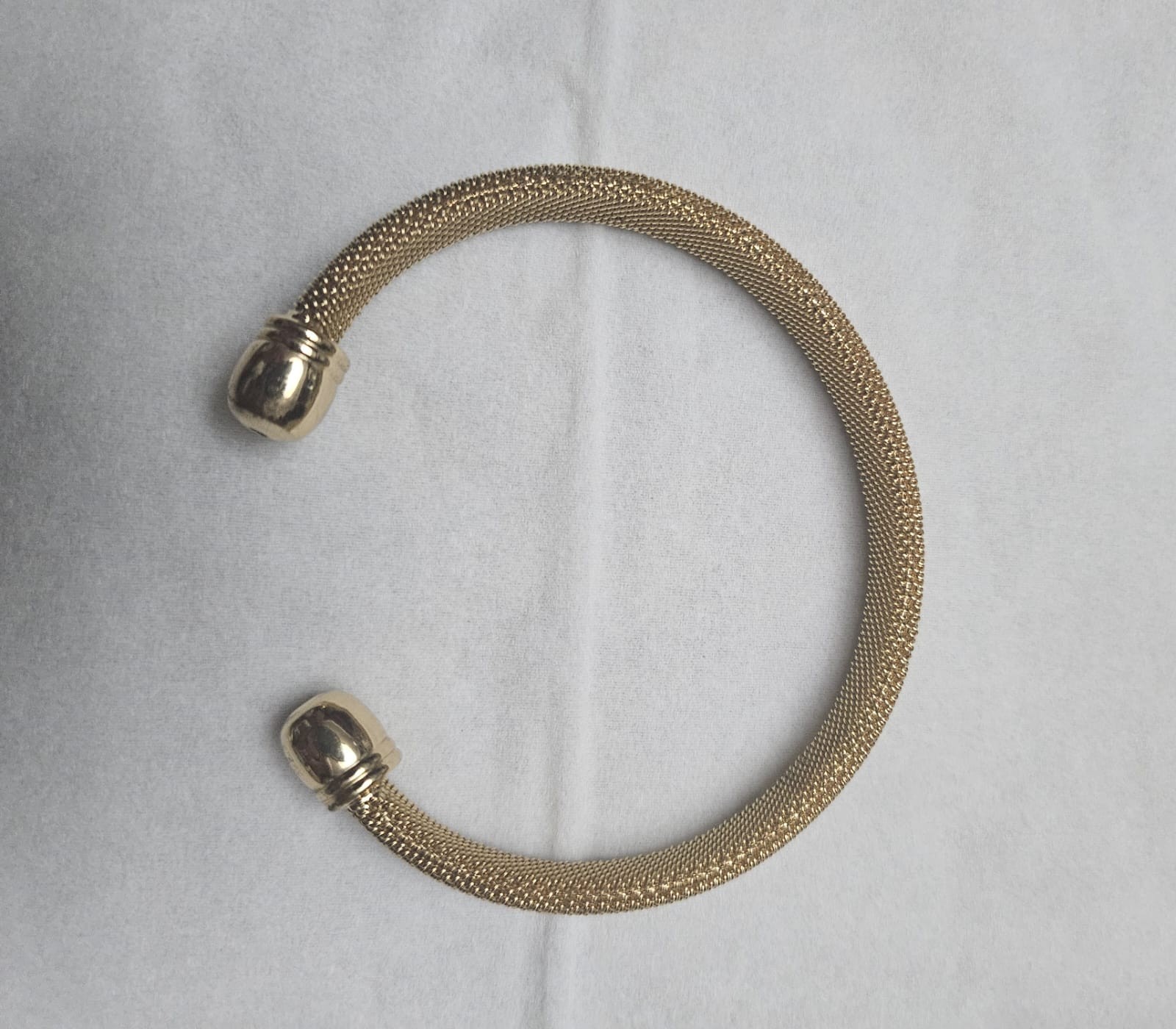 Set of 2 Gold Tone & Silver Tone Mesh Bangle Bracelets Textured Cuff Fashion Jew
