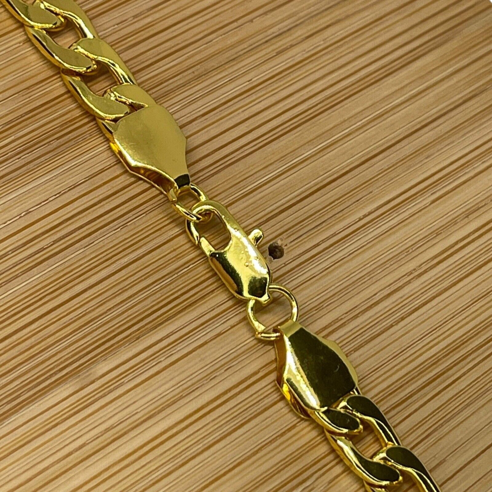 Gold Plated Cuban Chain Necklace Mens 24” (8mm) Bling Flashy Everyday Wear Thick