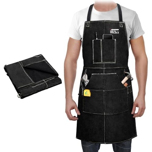Welding Work Apron 24″ X 36″ Heat Flame Resistant Cowhidesmith Leather Black