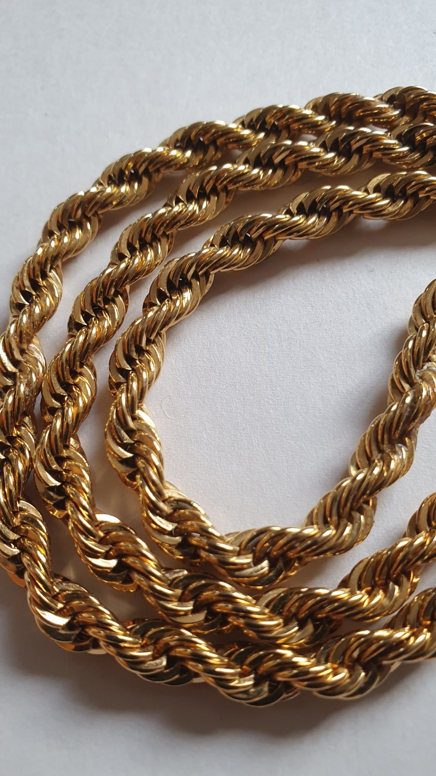 Vintage NAPIER Gold Tone Rope Chain Necklace 75cm Heavy 69g Long Opera Signed