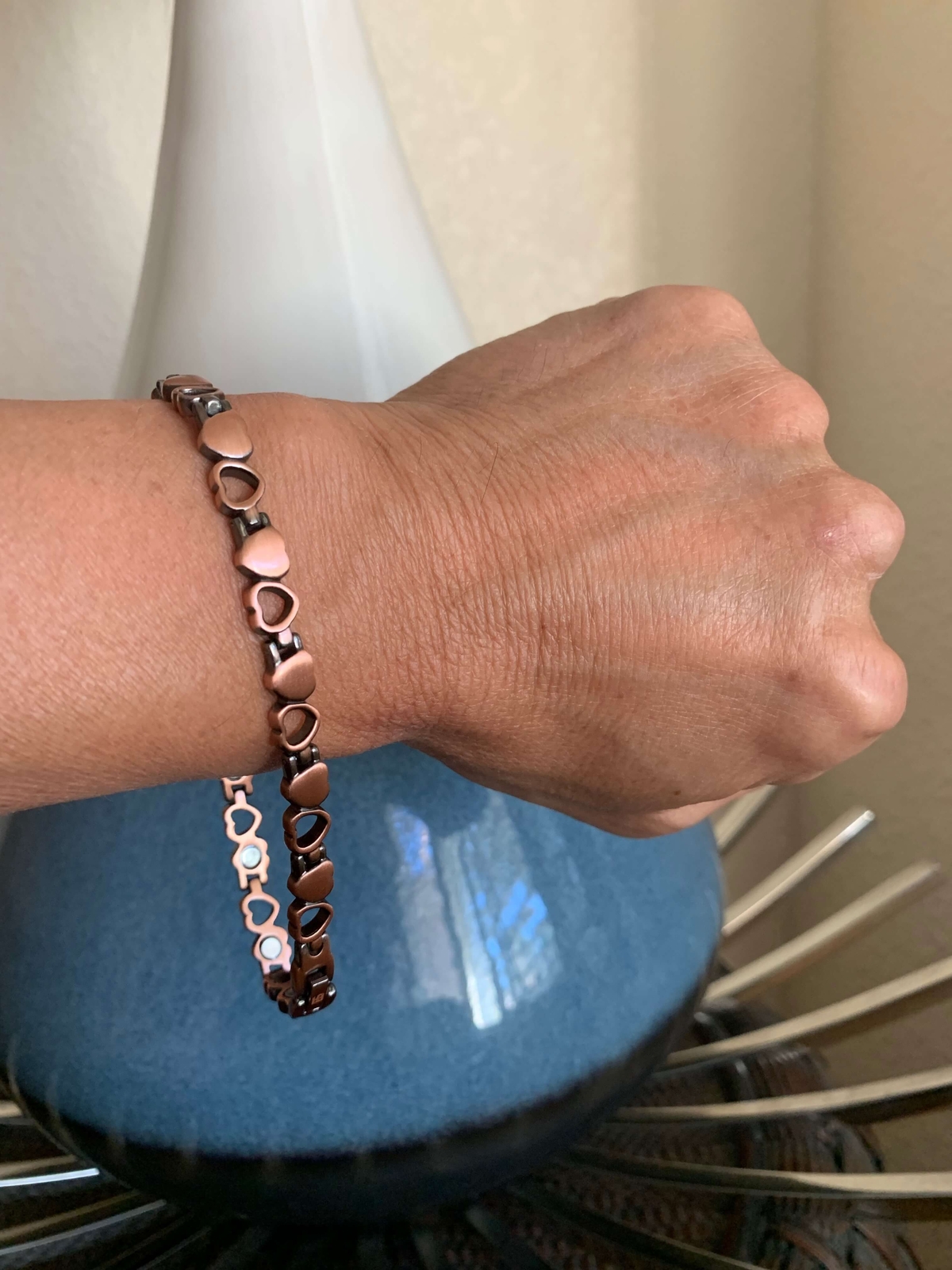 Heart Copper Magnetic Anklet Max Magnet Men Women Restore Balance Energy Power