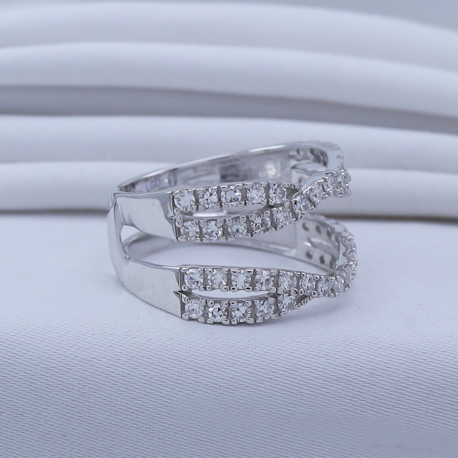 1.00 Ct.Double Infinity Ring Guard Enhancer in 925 Silver with