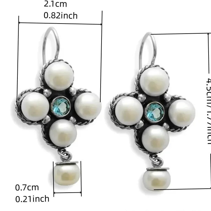 Retro Baroque Style Women’s Earrings Elegant Pearl Inlay Zinc Alloy Jewelry
