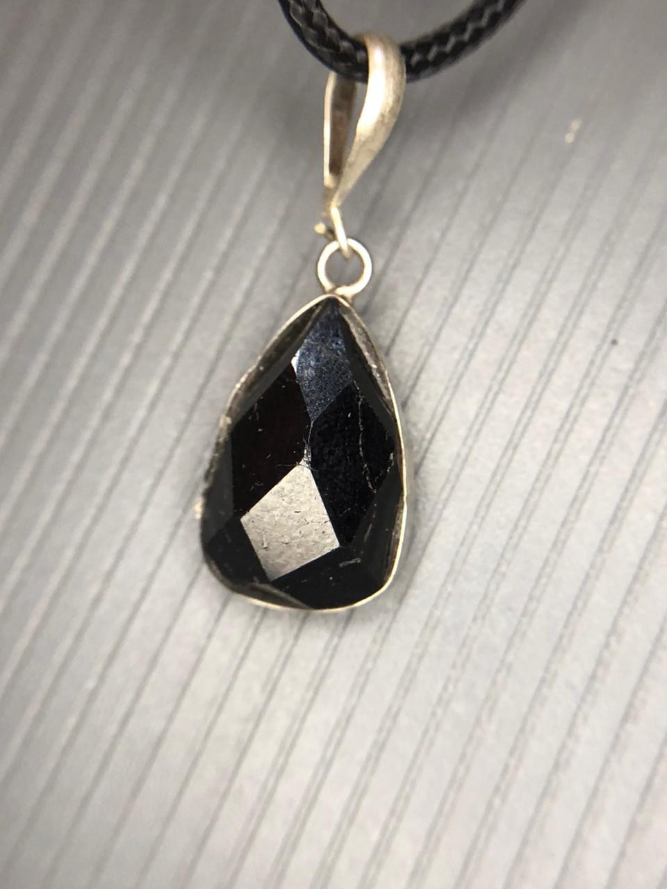 Natural Black Tourmaline Rose Cut Pendant Handmade Gemstone from Afghanistan