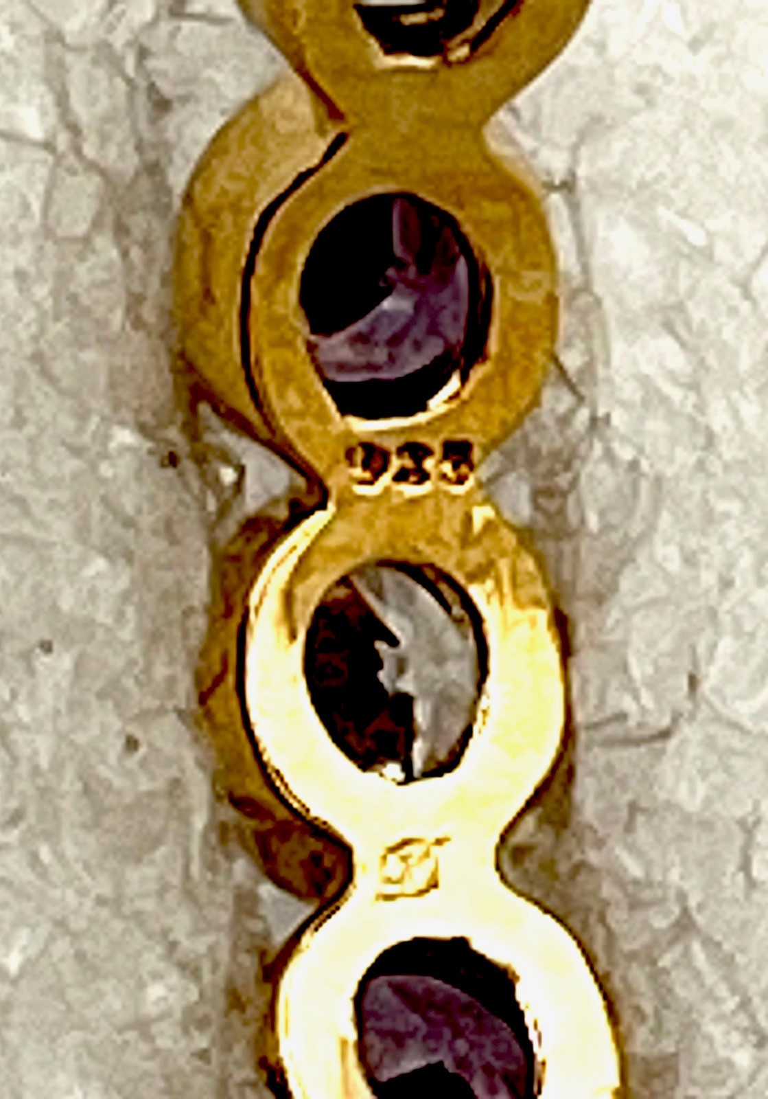DaneCraft 24KT Gold Over 925 Sterling 16 Purple/Clear CZ Band Ring Size 7