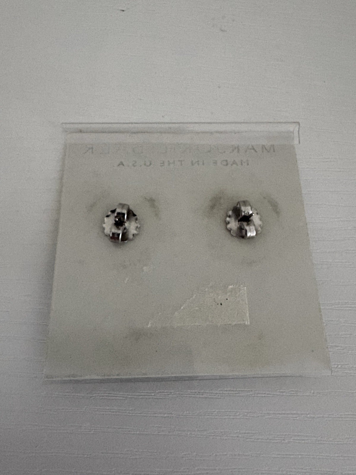 MARJORIE BAER Pierced Earrings Mixed Metal Tones Geometric Modernist *NEW