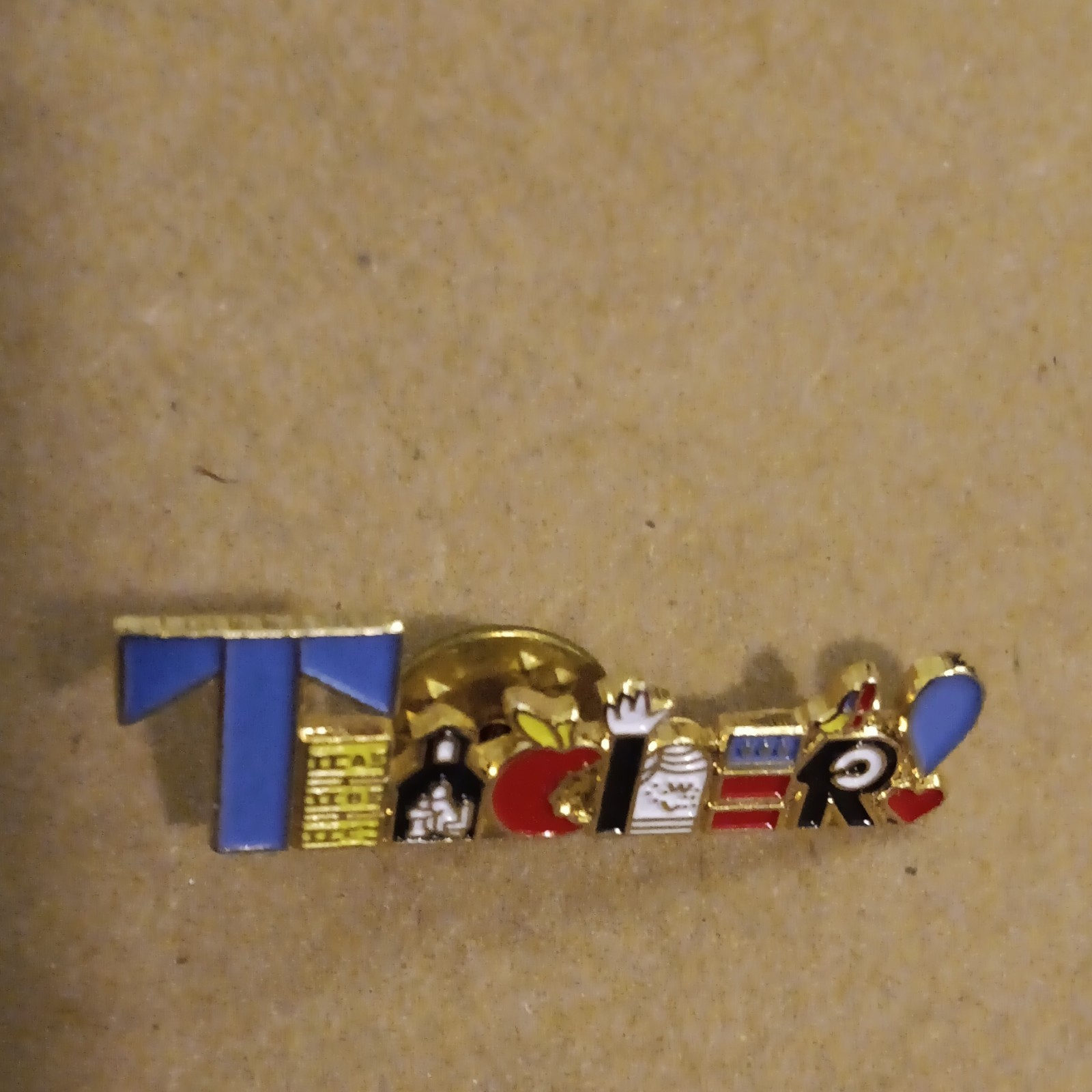 Multicolor Enamel Metal Pin “TOGETHER” Design Love Theme No Stone