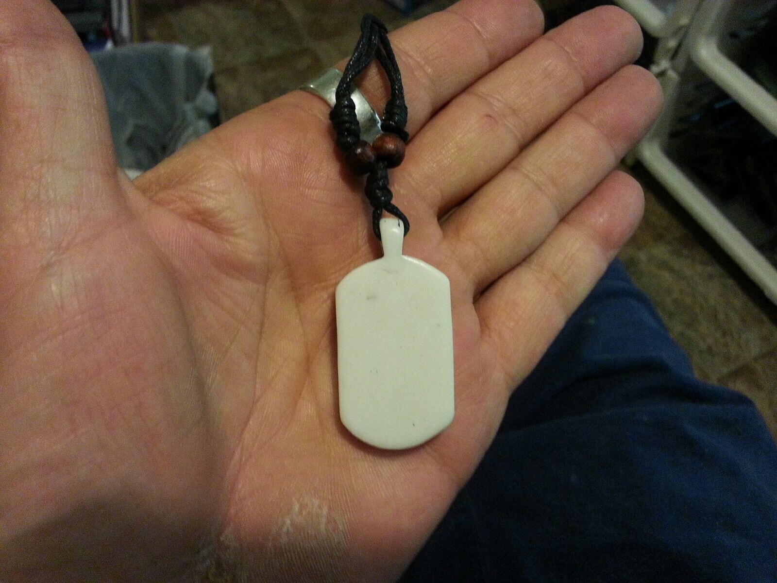 White Dragon Necklace Martial Arts Jitsu Karate Imitation Yak Bone T16-2