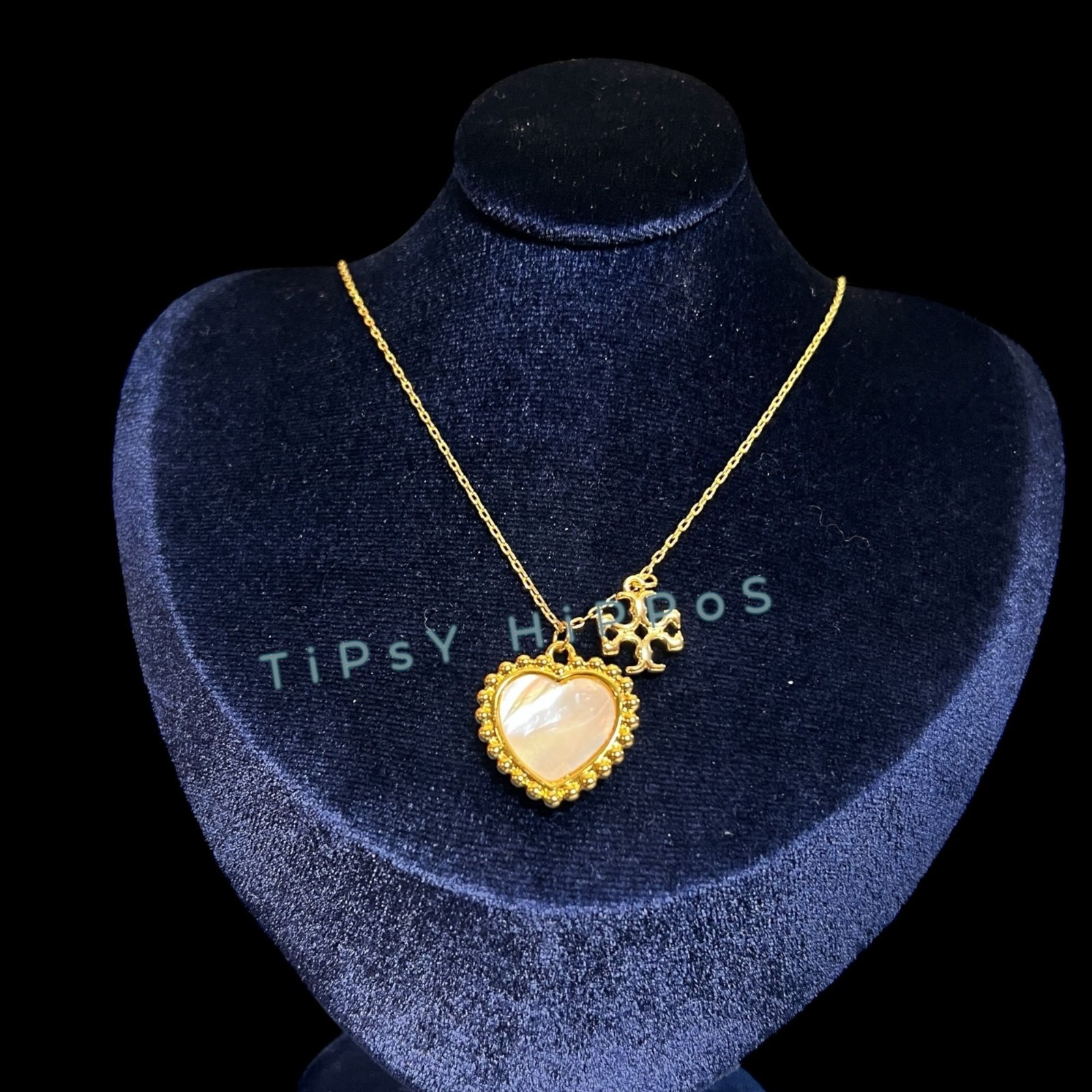 Tory Burch Pearl of Heart & Logo Necklace!