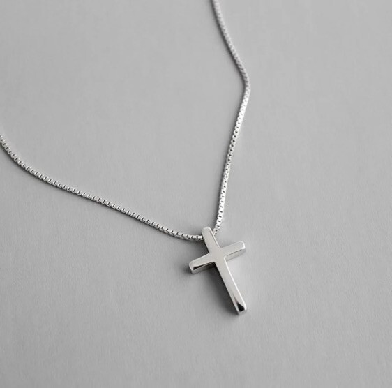 FREE SHIPPING OVER 10$ Cross Pendant Necklace Sterling Silver Plated
