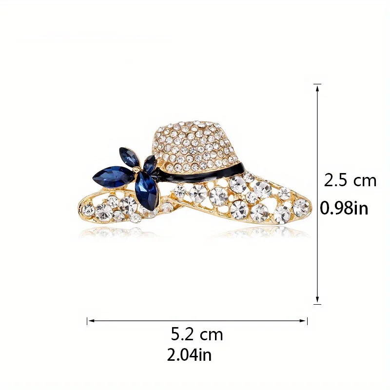Vintage Rhinestone Hat Luxury Brooches Women Clothing Suit Accessories Corsage