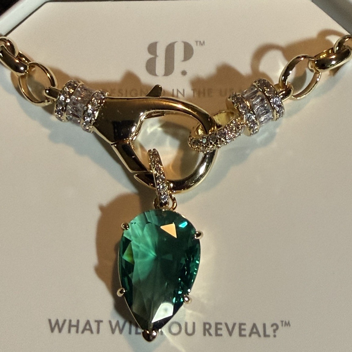 Bomb Party Necklace Paraiba Tourmaline Gold Plating “Style Setting Babe”