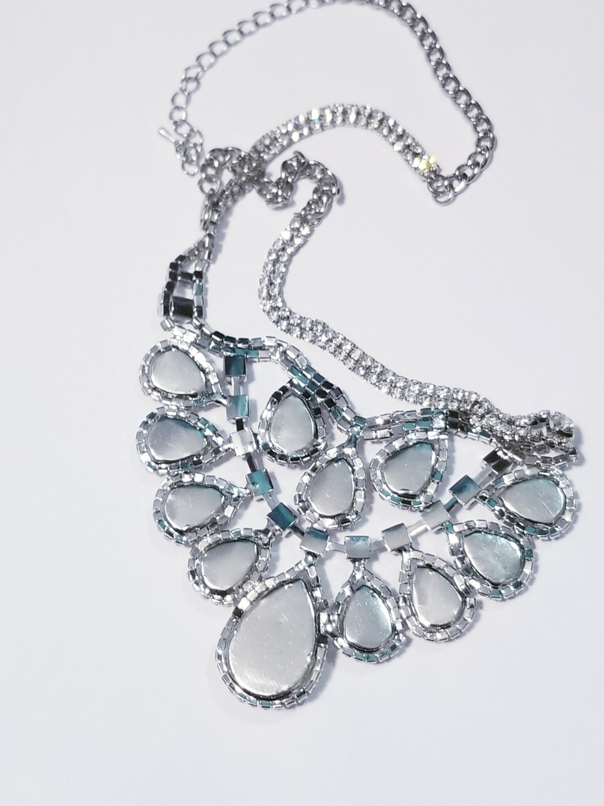 Iridescent AB Crystal Choker Rhinestone Statement Necklace Bridal Prom Pageant