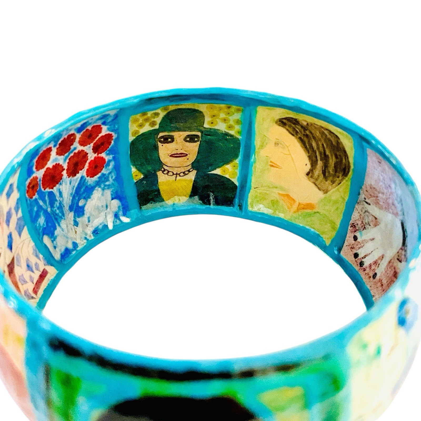 Handmade Artist L.eeGodie By Julie Decoupage Bangle Bracelet