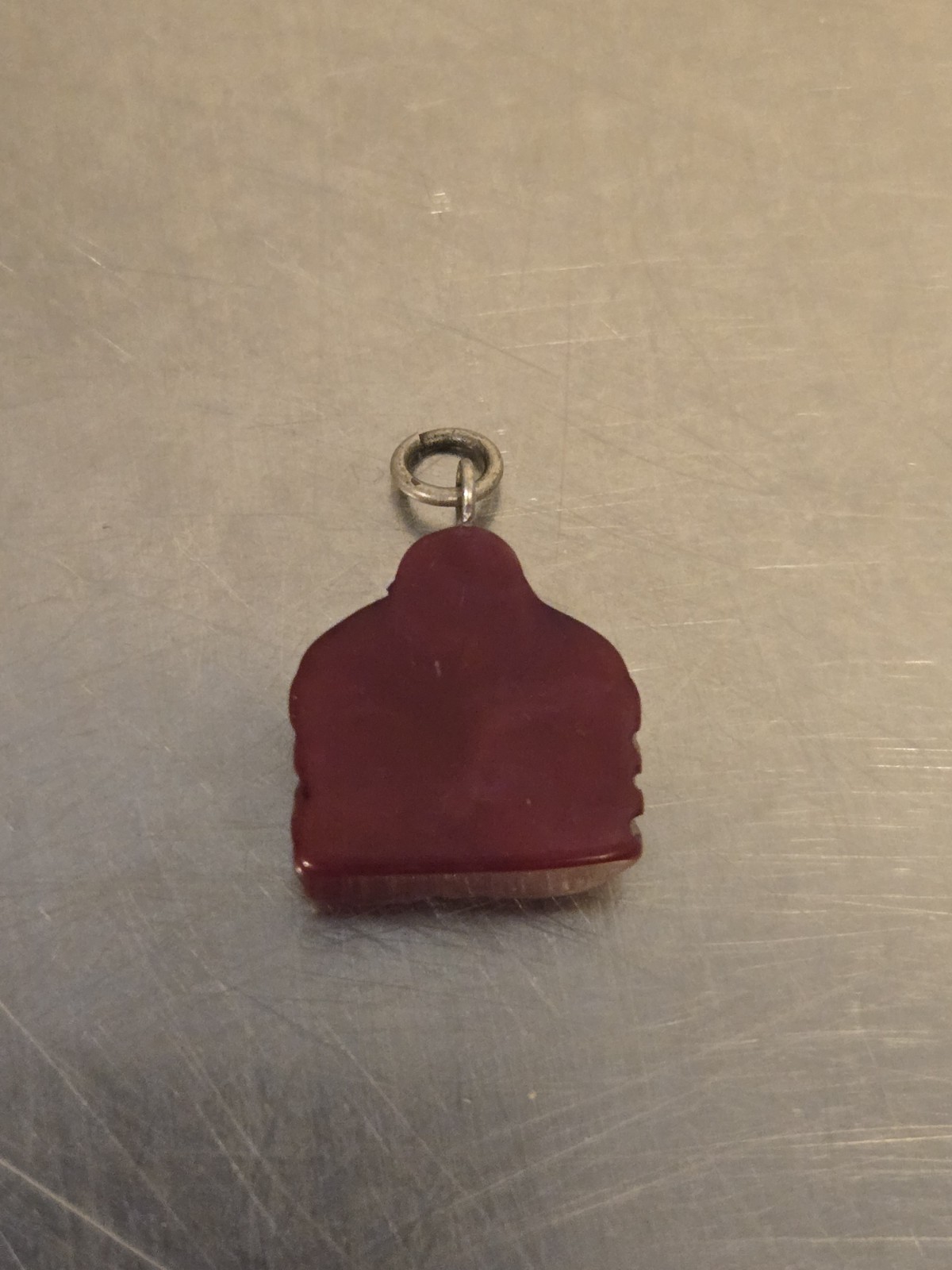 Carved Red Buddha Stone Resin Pendant Charm