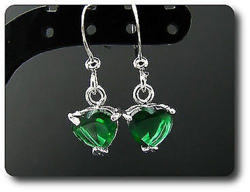 Earrings Emerald 0 3/32×0 9/32in Gold Plated White 18 K&n
